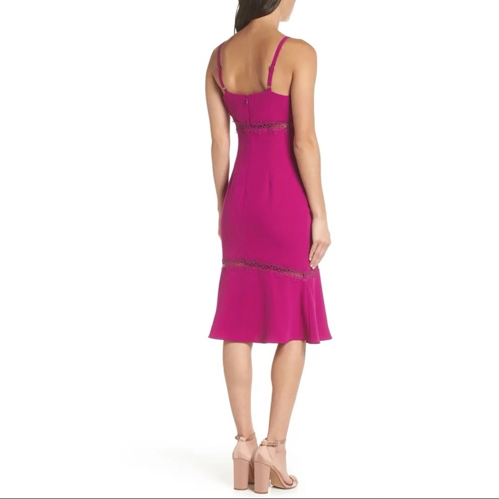 Foxiedox Iris Lace Inset Cocktail Sheath Dress Purple Size Large NWT - Picture 2 of 15